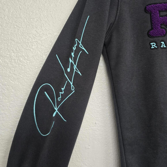 Rare Legacy Women's Crop-top Sweatsuit Hoodie Embroidery Logo Gray Purple Size M - Picture 6 of 9